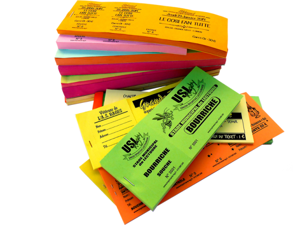 Billetterie 1er prix (Tombola, Entrées, Repas, Places, tous usages)